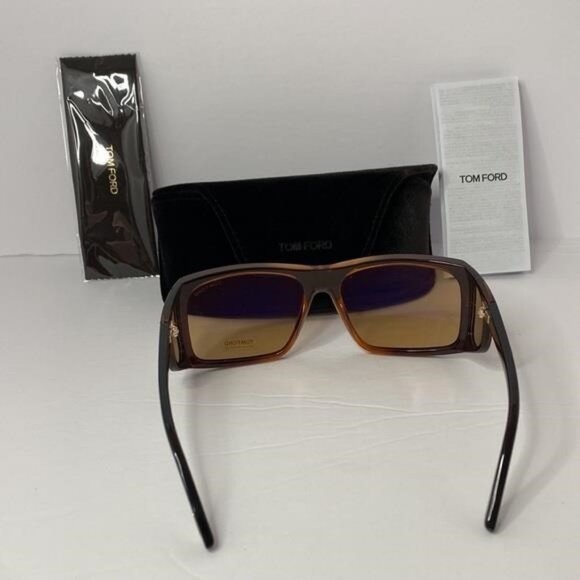 Authentic- New Tom Ford TF733 Brown Gino Sunglasses - Picture 9 of 14